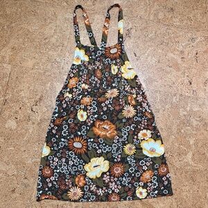 Spell & The Gypsy Desert Daisy Pinafore Mini Dress In Brown & Mustard Sz S